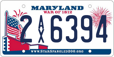 MD license plate 2AX6394