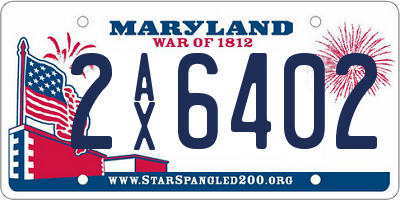 MD license plate 2AX6402