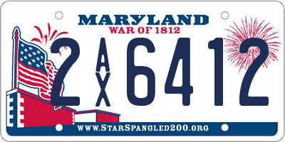 MD license plate 2AX6412
