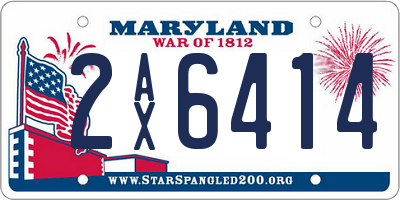 MD license plate 2AX6414