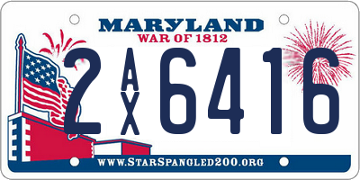 MD license plate 2AX6416