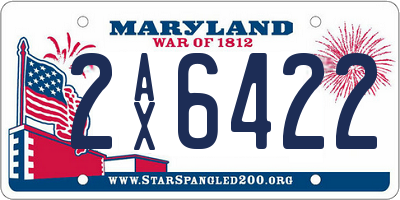 MD license plate 2AX6422