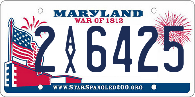 MD license plate 2AX6425