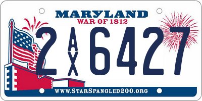 MD license plate 2AX6427