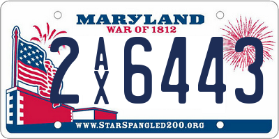 MD license plate 2AX6443