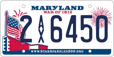MD license plate 2AX6450