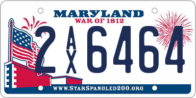 MD license plate 2AX6464
