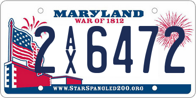 MD license plate 2AX6472