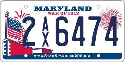 MD license plate 2AX6474