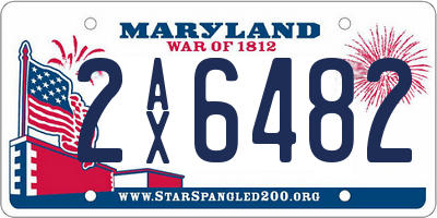 MD license plate 2AX6482