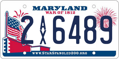 MD license plate 2AX6489