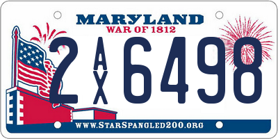 MD license plate 2AX6498