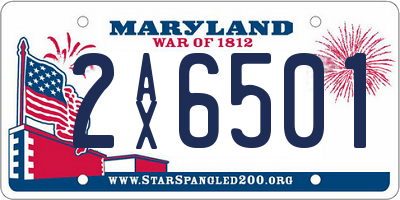 MD license plate 2AX6501
