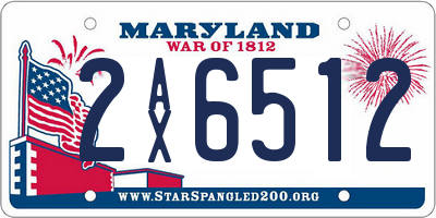 MD license plate 2AX6512