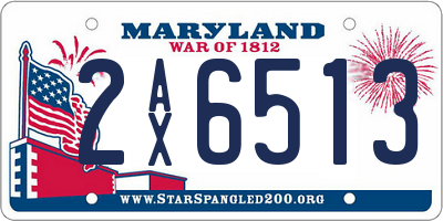 MD license plate 2AX6513