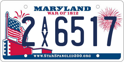 MD license plate 2AX6517