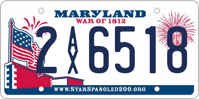 MD license plate 2AX6518
