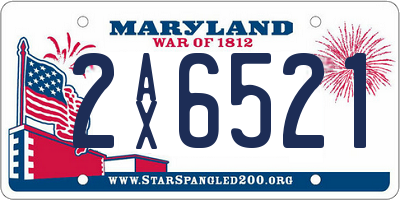 MD license plate 2AX6521