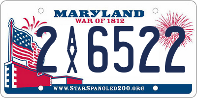 MD license plate 2AX6522