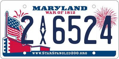 MD license plate 2AX6524