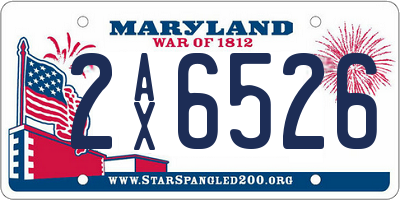 MD license plate 2AX6526