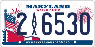 MD license plate 2AX6530