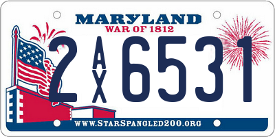 MD license plate 2AX6531