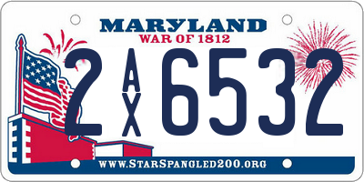 MD license plate 2AX6532