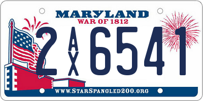 MD license plate 2AX6541