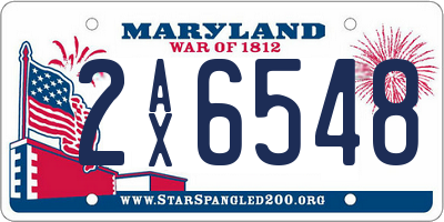 MD license plate 2AX6548