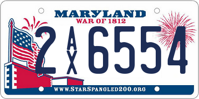 MD license plate 2AX6554