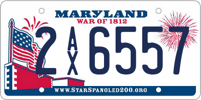 MD license plate 2AX6557