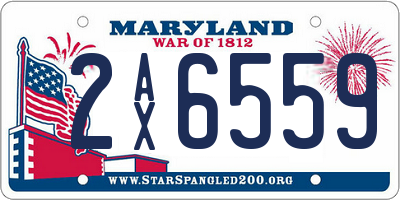 MD license plate 2AX6559