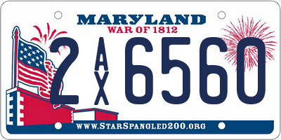 MD license plate 2AX6560