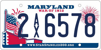 MD license plate 2AX6578