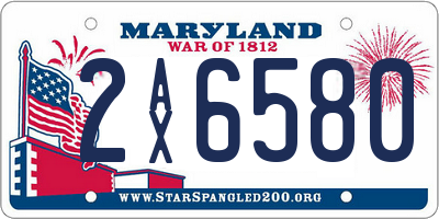 MD license plate 2AX6580