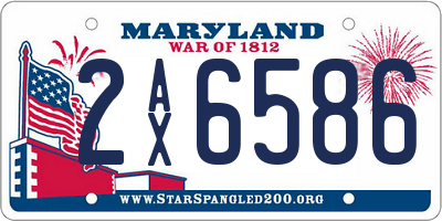 MD license plate 2AX6586