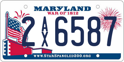 MD license plate 2AX6587