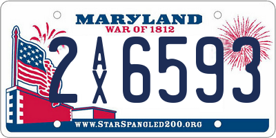 MD license plate 2AX6593