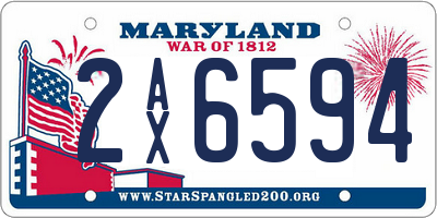 MD license plate 2AX6594