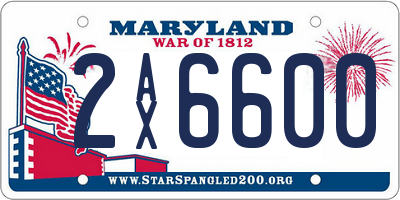 MD license plate 2AX6600