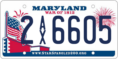 MD license plate 2AX6605