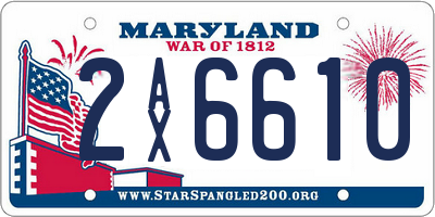 MD license plate 2AX6610
