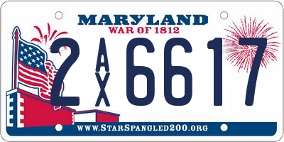 MD license plate 2AX6617
