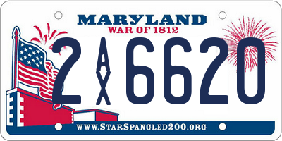 MD license plate 2AX6620
