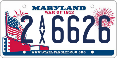 MD license plate 2AX6626