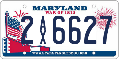 MD license plate 2AX6627
