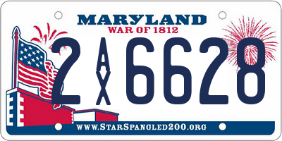 MD license plate 2AX6628