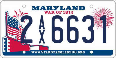 MD license plate 2AX6631