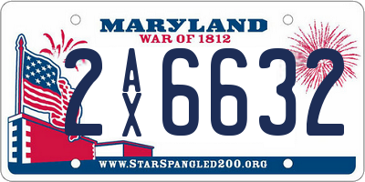 MD license plate 2AX6632